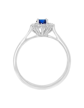 Anillo Fascinare Arnau 14 k de oro blanco zafiro y diamante brillante