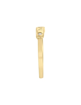 Anillo rectangular Fianelli Placa 14 k de oro amarillo diamante brillante
