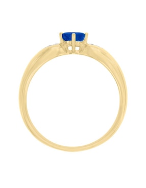 Anillo Fascinare Lunetta 14 k de oro zafiro y diamante pulido