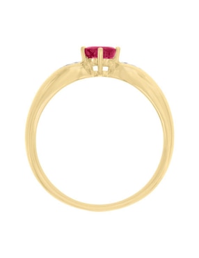 Anillo Fascinare Lunetta 14 k de oro rubí y diamante pulido