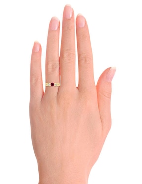 Anillo Fascinare Lunetta 14 k de oro rubí y diamante pulido