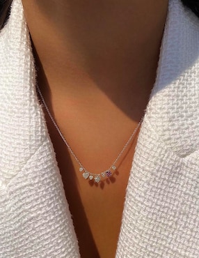 Collar de corazón Meira T de oro blanco 14 K