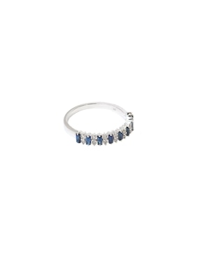 Anillo Ingrata Fortuna Dalila 14 k de oro blanco zafiro pulido