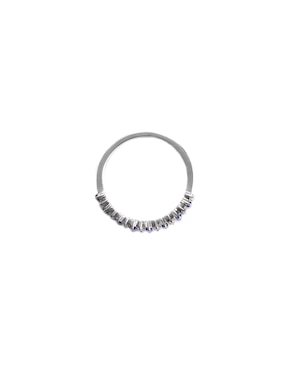 Anillo Ingrata Fortuna Dalila 14 k de oro blanco zafiro pulido