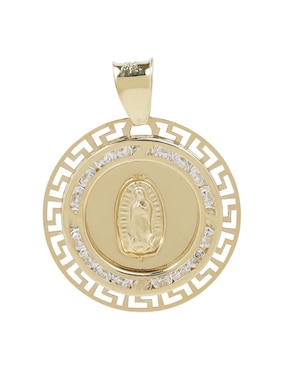 Medalla Circular D Cadena De Oro 14 K