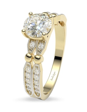 Anillo de compromiso de oro 14 k Amelie Joyas