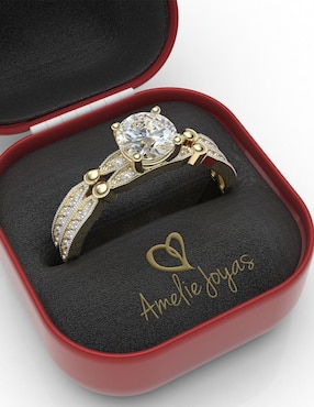 Anillo de compromiso de oro 14 k Amelie Joyas