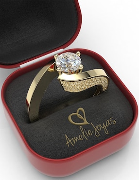 Anillo de compromiso de oro 14 k Amelie Joyas