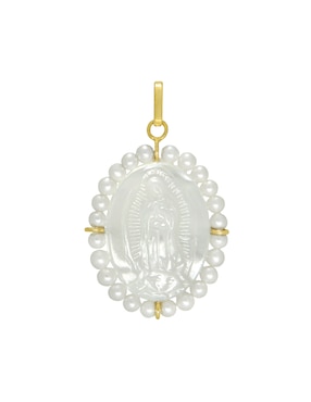 Colgante Y Dije ovalada Roca méxico de oro amarillo 14 K