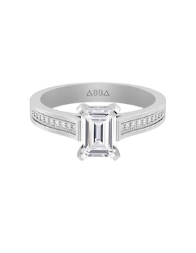 Anillo De Compromiso De Oro 10 K Abba Joyas Zirconia