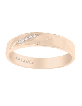 Argolla De Oro 14 K Klamore Diamante