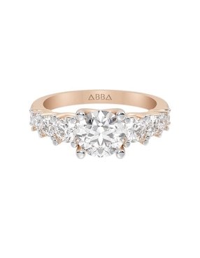 Anillo De Compromiso De Oro 14 K Abba Joyas Zirconia