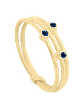 Anillo Fascinare New Day 14 k de oro zafiro pulido