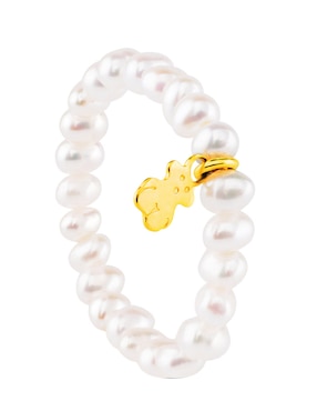 Anillo Tous Pearls 18 k de oro amarillo perla brillante