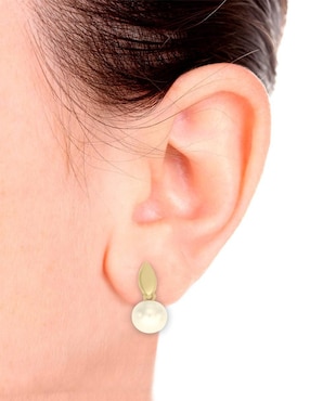 Aretes Fianelli Teles de oro con acabado brillante perla