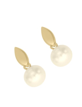 Aretes Fianelli Teles de oro con acabado brillante perla