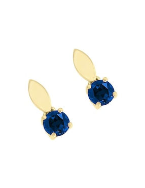 Aretes Fascinare Sigrid de oro con acabado brillante zafiro