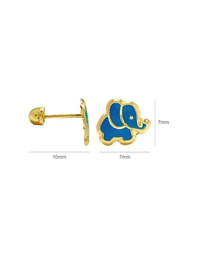 Broqueles de elefante Mancini de oro 10 K con acabado lustre