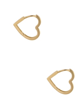 Arracadas De Corazón Dinasti De Oro Amarillo 14 K