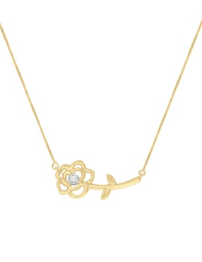 Collar de flor Klamore Rosa de oro 14 K