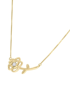 Collar de flor Klamore Rosa de oro 14 K