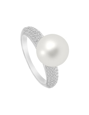 Anillo Klamore Nadia 14 k de oro diamante y perla pulido