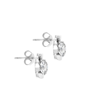 Broqueles de flor Fianelli Alina de oro con acabado brillante diamante