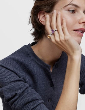 Anillo Tous Basic Colors P 925 de plata diamante brillante