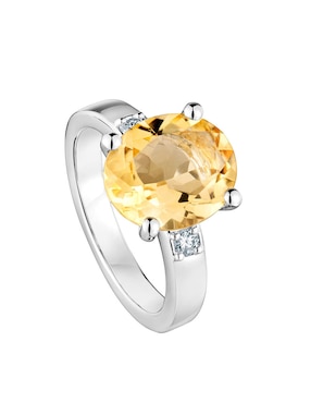 Anillo Tous Basic Colors P 925 de plata citrina y diamante brillante
