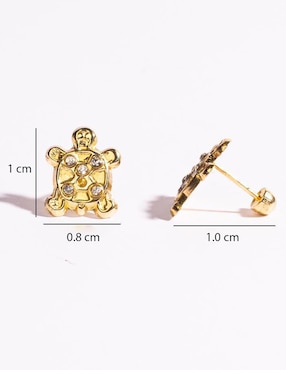 Broqueles de tortuga Mancini de oro zirconia
