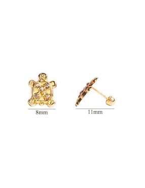 Broqueles de tortuga Mancini de oro zirconia