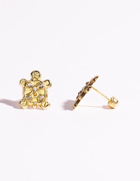 Broqueles de tortuga Mancini de oro zirconia