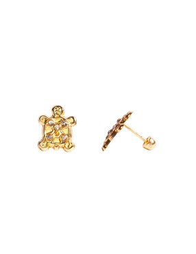 Broqueles de tortuga Mancini de oro zirconia