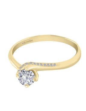 Solitario De Oro 14 K Klamore Diamante