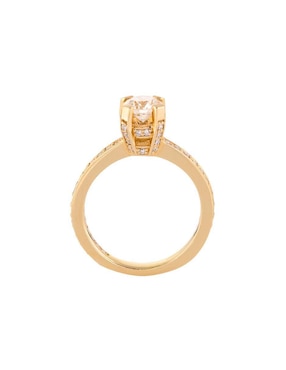 Solitario de oro amarillo 14 k Amore Mio diamante