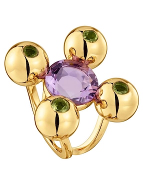 Anillo Tous Sugar Party de plata P 925 amatista con acabado baño de oro