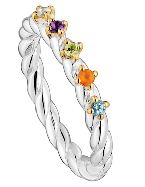 Anillo Tous Sugar Party de plata P 925 amatista con acabado baño de oro