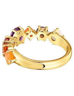 Anillo Tous Sugar Party de plata P 925 amatista y cuarzo con acabado baño de oro