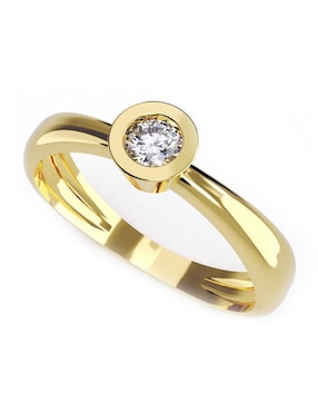 Solitario De Oro Amarillo 14 K Amore Mio Diamante