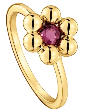Anillo de flor Tous Sugar Party de plata P 925 rodolita con acabado baño de oro