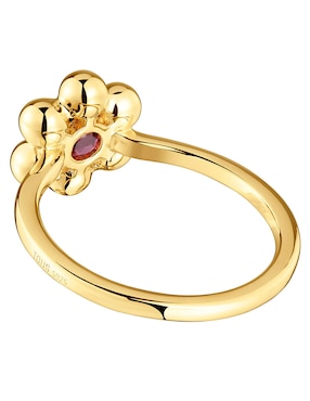 Anillo de flor Tous Sugar Party de plata P 925 rodolita con acabado baño de oro