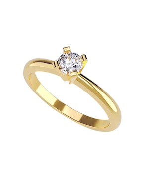 Solitario De Oro Amarillo 14 K Amore Mio Diamante