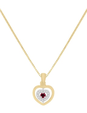 Colgante Y Dije De Corazón Fascinare Amore De Oro 14 K Diamante