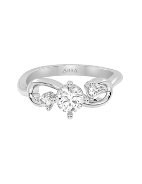 Anillo De Compromiso De Oro 10 K Abba Joyas Zirconia