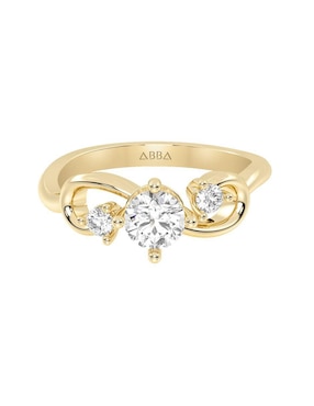 Anillo De Compromiso De Oro 14 K Abba Joyas Zirconia