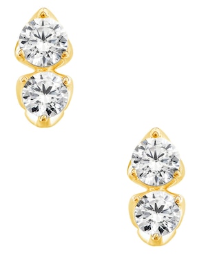 Aretes Stackis de oro con acabado brillante