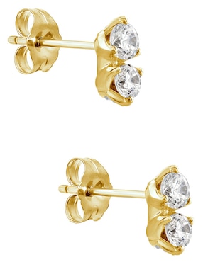 Aretes Stackis de oro con acabado brillante