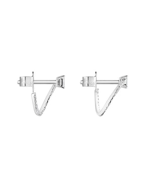 Aretes circulares Tous Les Classiques de oro blanco con acabado brillante diamante