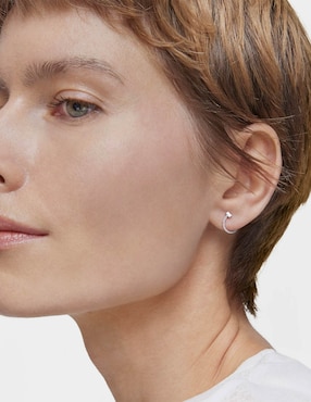 Aretes circulares Tous Les Classiques de oro blanco con acabado brillante diamante