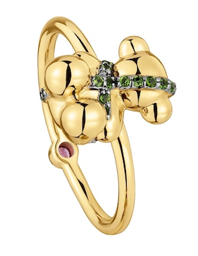 Anillo de oso Tous Lligat cromodiópsido baño de oro